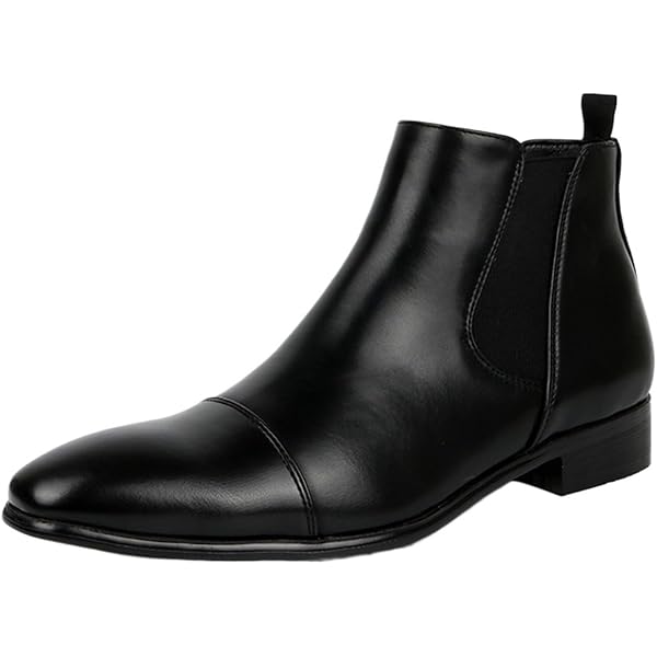 Amazon.com | Men's Chelsea Boots Mid High Top Leather Slip On
